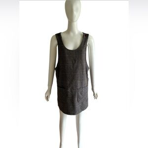 Studio Tomboy Women’s A-line Wool Blend Plaid Brown Dress One Size Sleeveless